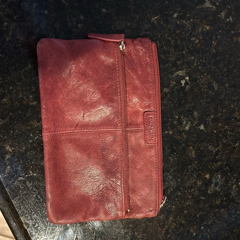 Ellington zipper pouch burgundy red